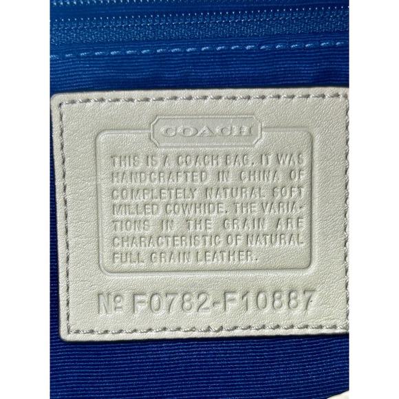 Coach Chelsea Satchel Cream Brown Pebbled Leather Handbag F10887 - Picture 3 of 10